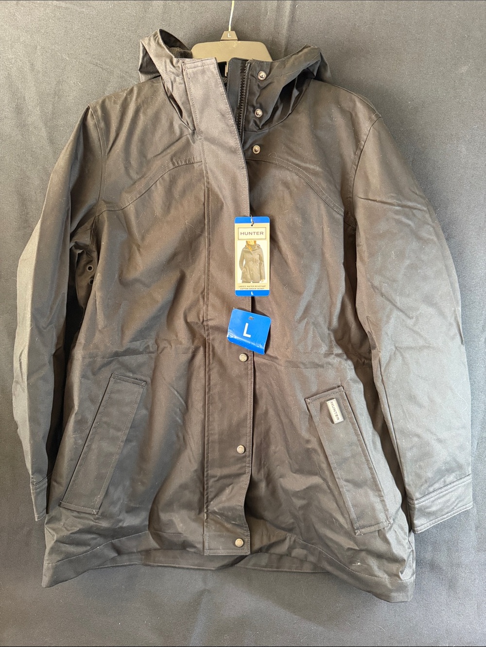 Hunter Black Women's Waterproof Hooded Raincoat